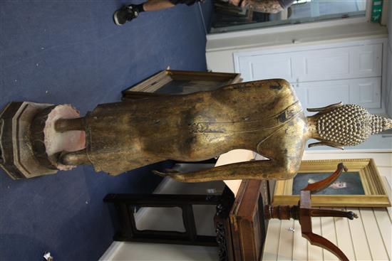 A large Thai gilt bronze standing figure of Buddha, possibly Mandalay period, 19th century, height 193.5cm